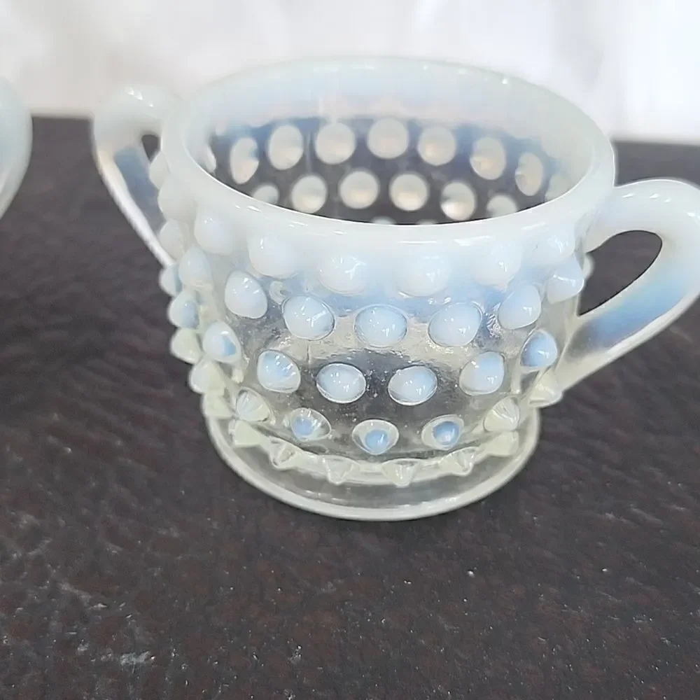 Fenton Hobnail Creamer and Sugar Vintage